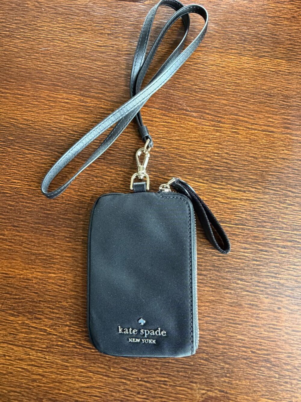 Kate Spade Black Chelsea Card Case Lanyard